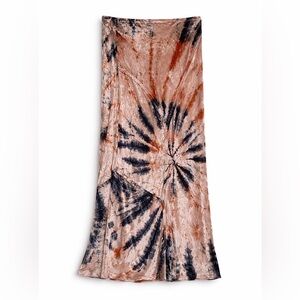 Free People Velvet Tie Dye Maxi Skirt XS Boho Festival Velvet Skirt